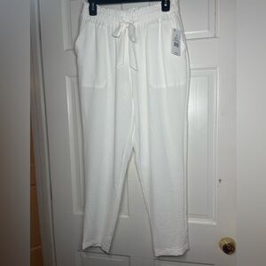 Soho Apparel LTD White Drawstring Pants Size Small